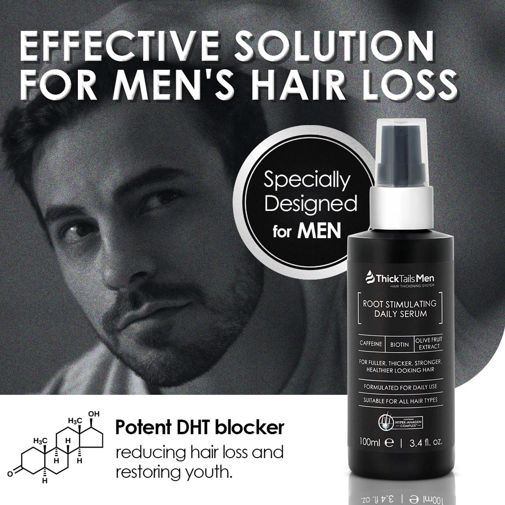 ThickTails Men's Root Stimulating Leave-In Serum, 100ml